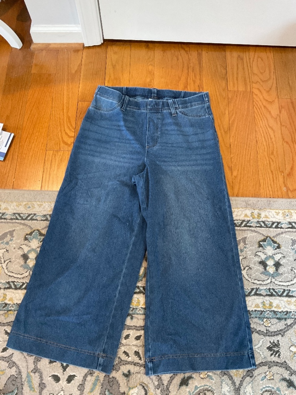 Serra Wide Legged Denim Culottes, Size M